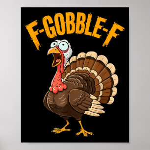 Póster Pavo divertido del día de acción de gracias humor