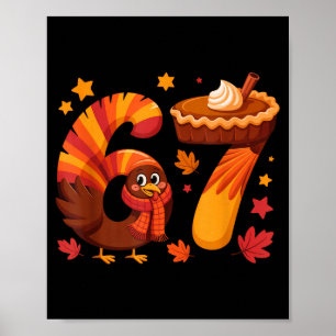 Póster Pavo Divertido Día de Acción de Gracias 67 Meme Se