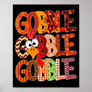 Póster Pavo Divertido Día de Acción de Gracias Mujer Chic