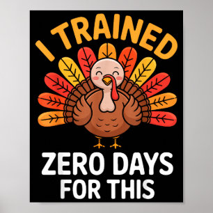 Póster Pavo Divertido Diciendo Trot De Acción De Gracias