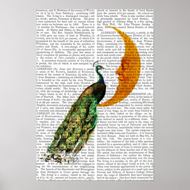 Póster Pavo real en la luna (Frente)