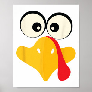 Póster Pavo Sic Cara Feliz Cena Día Acción Gracias Grupo