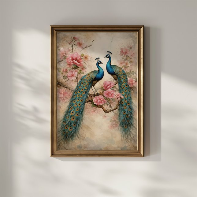 Póster Pavos reales en flor (Subido por el creador)