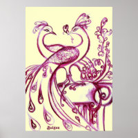 PAVOS REALES ENAMORADOS, Rojo y Crema