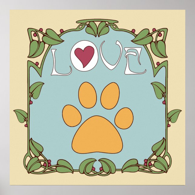 Póster Paw Art Nouveau (Frente)