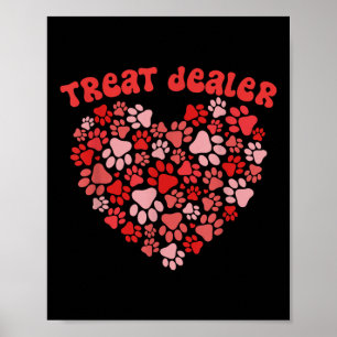 Póster Paw Design Shirt Trate Dealer Perro Lover Heart Pa