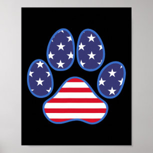 Póster Paw Imprimir Gato De Perro 4 De Julio Hombres De L