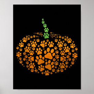 Póster Paw Print Pumpkin Halloween