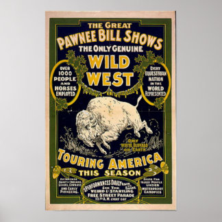 Póster Pawnee Bill muestra el salvaje oeste