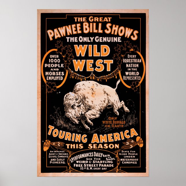Póster Pawnee Bill Wild West Show (Frente)