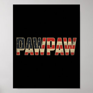 Póster Pawpaw Bandera Americana Patriótica Negrita Día de