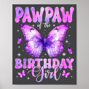 Póster Pawpaw de la mariposa de la cumpleañera divertida