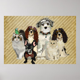 Póster Paws, Claws & Feathers Art Poster