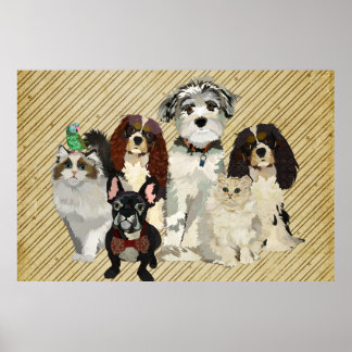 Póster Paws, Claws & Feathers Art Poster