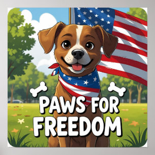 Póster Paws para Poster de perros de Festividad por la Li