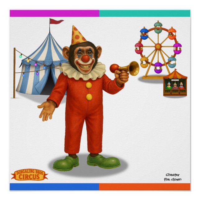 Póster payaso Chester (Anverso)