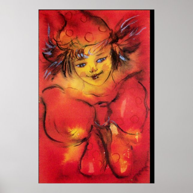 PÓSTER PAYASO CON LAZO ROJO (Frente)