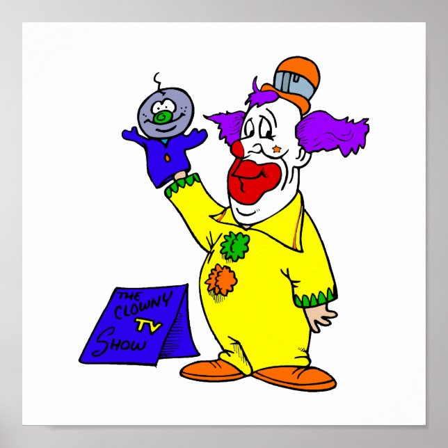Póster Payaso con marioneta de mano (Frente)