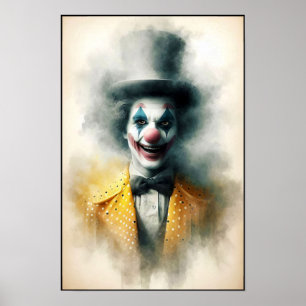 Póster Payaso de Acuarela Mirando a tu Alma