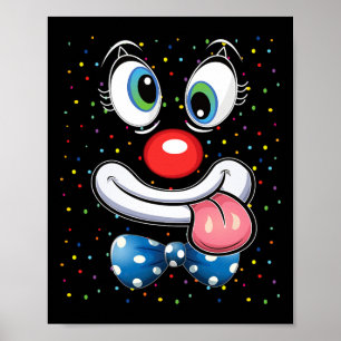 Póster Payaso de Carnaval Cara Círculo Vestir Niños Hombr