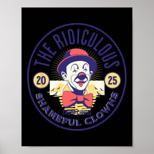 Póster Payaso de circo de Trump ridícula vergonzosa estup