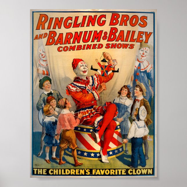 Póster Payaso de circo vintage de KRW (Frente)