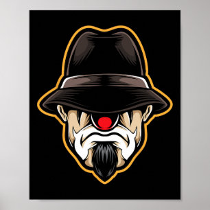 Póster Payaso de Halloween asustado Cholo Gangster
