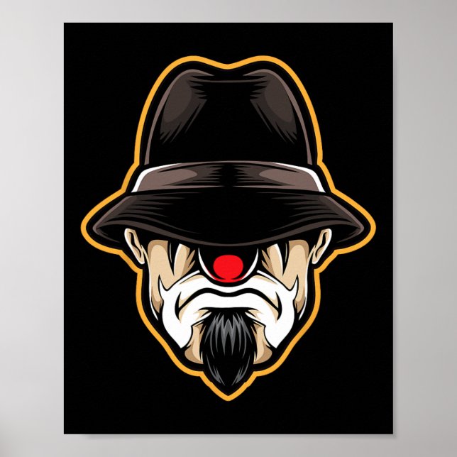 Póster Payaso de Halloween asustado Cholo Gangster (Frente)