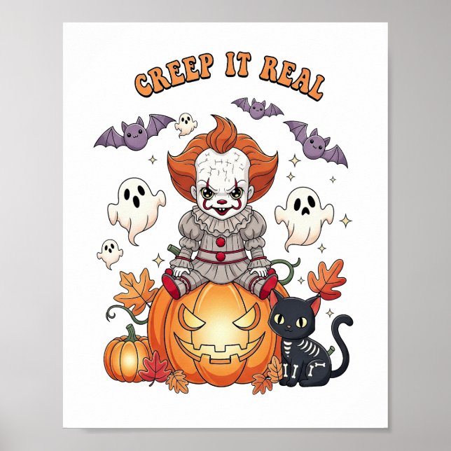 Póster Payaso de Halloween Creep It Real (Frente)