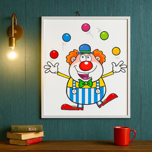 Póster Payaso divertido en el circo haciendo malabares (Subido por el creador)