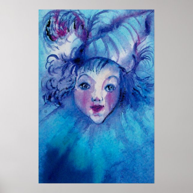 PÓSTER PAYASO EN AZUL (Frente)