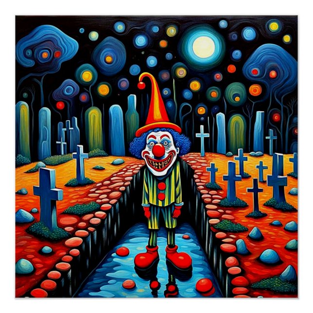 Póster Payaso en el cementerio (Anverso)