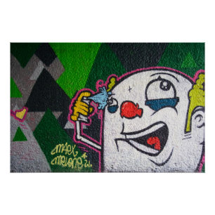 Póster Payaso Loco Con Spray Puede Graffiti