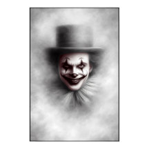 Payaso Malvado Antiguo con Sombrero de Copa