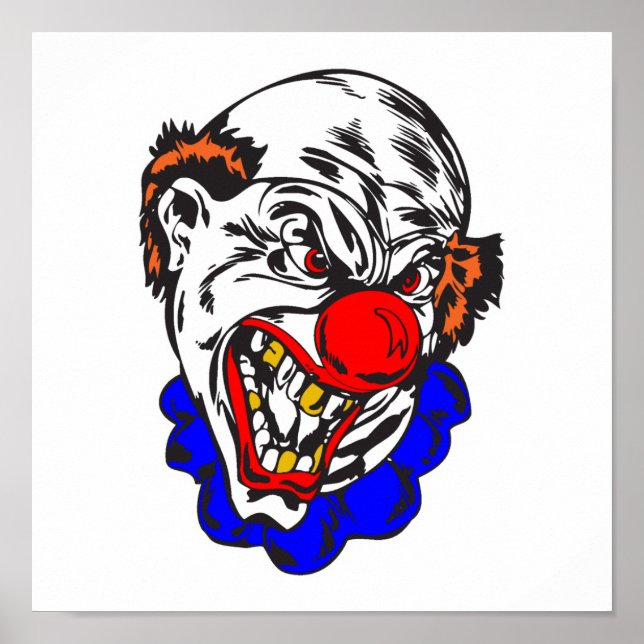 Póster payaso malvado calvo (Frente)