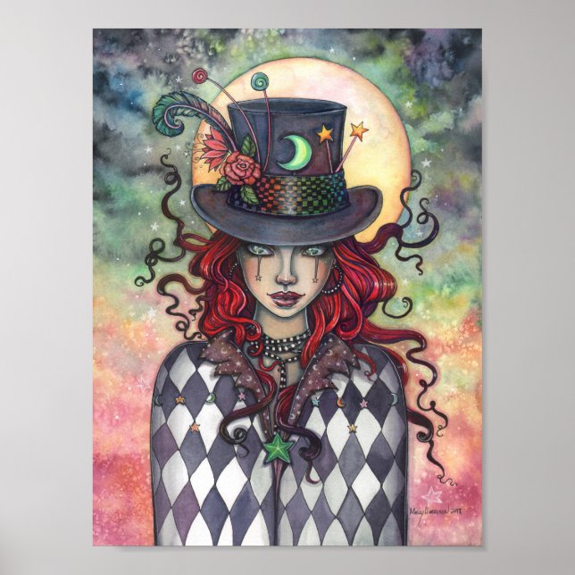 Póster Payaso Misterioso del Circo Molly Harrison (Frente)
