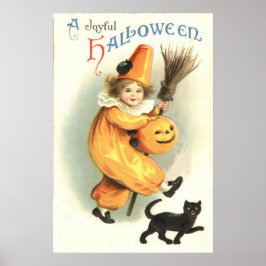 Póster Payaso negro de payaso de payaso O calabaza de lin