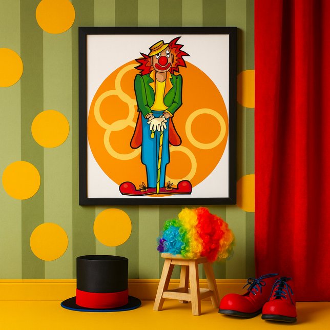 Póster Payaso Personalizado caprichoso con colores brilla (Subido por el creador)