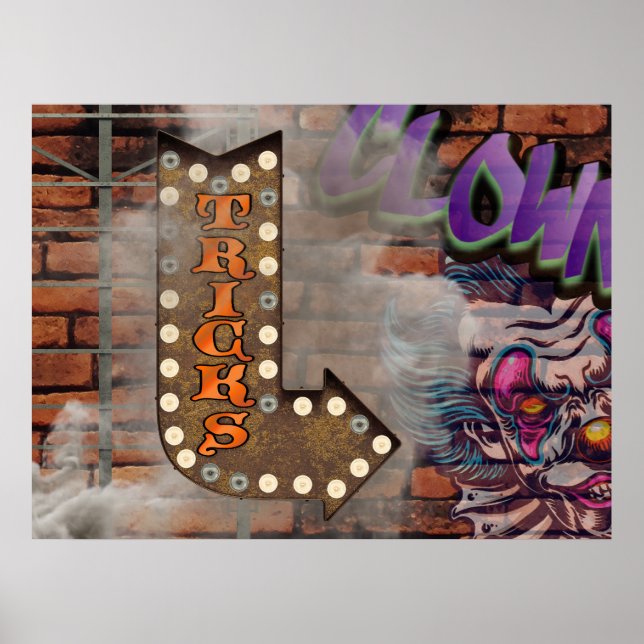 Póster Payaso temerario del graffiti de Rótulo marqués (Frente)
