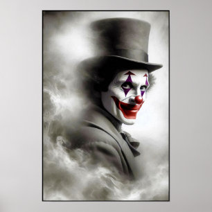 Póster Payaso Vintage Perturbado Con una Sonrisa Siniestr