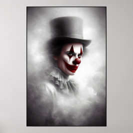 Póster Payaso Vintage Perturbado Con una Sonrisa Siniestr