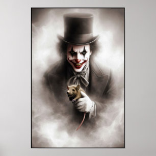 Póster Payaso Vintage Perturbado Con una Sonrisa Siniestr