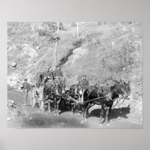 Póster Paymaster y guardias estadounidenses en el camino 