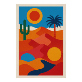 Póster Paysage Désertique Abstrait
