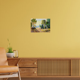 Póster Paysage nature et sous bois en fôret, déco murale.