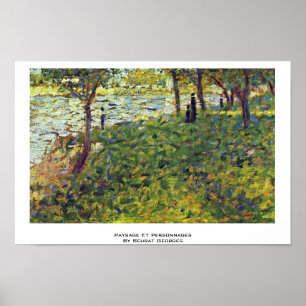 Póster Paysage y Personnages de Seurat Jorte