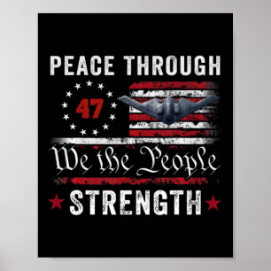 Póster Paz a Través de la Fuerza Trump Operación Martillo