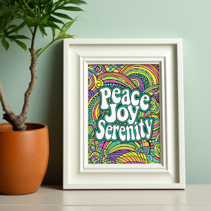 Póster Paz Alegría Serenidad Resumen Patrón Coloración pa