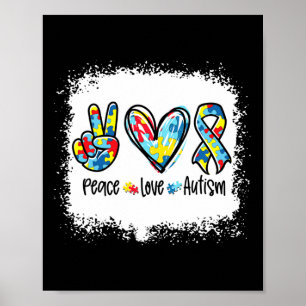 Póster Paz Amar El Autismo En Abril Usamos Azul Para El A