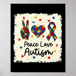 Póster Paz Amar El Autismo En Abril Usamos Azul Para El A